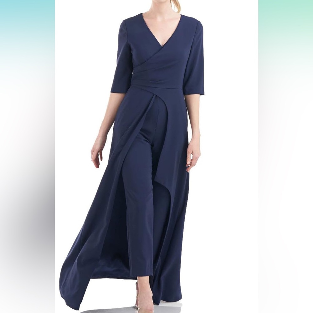 Kay Unger Black Elegant Walkthru Jumpsuit